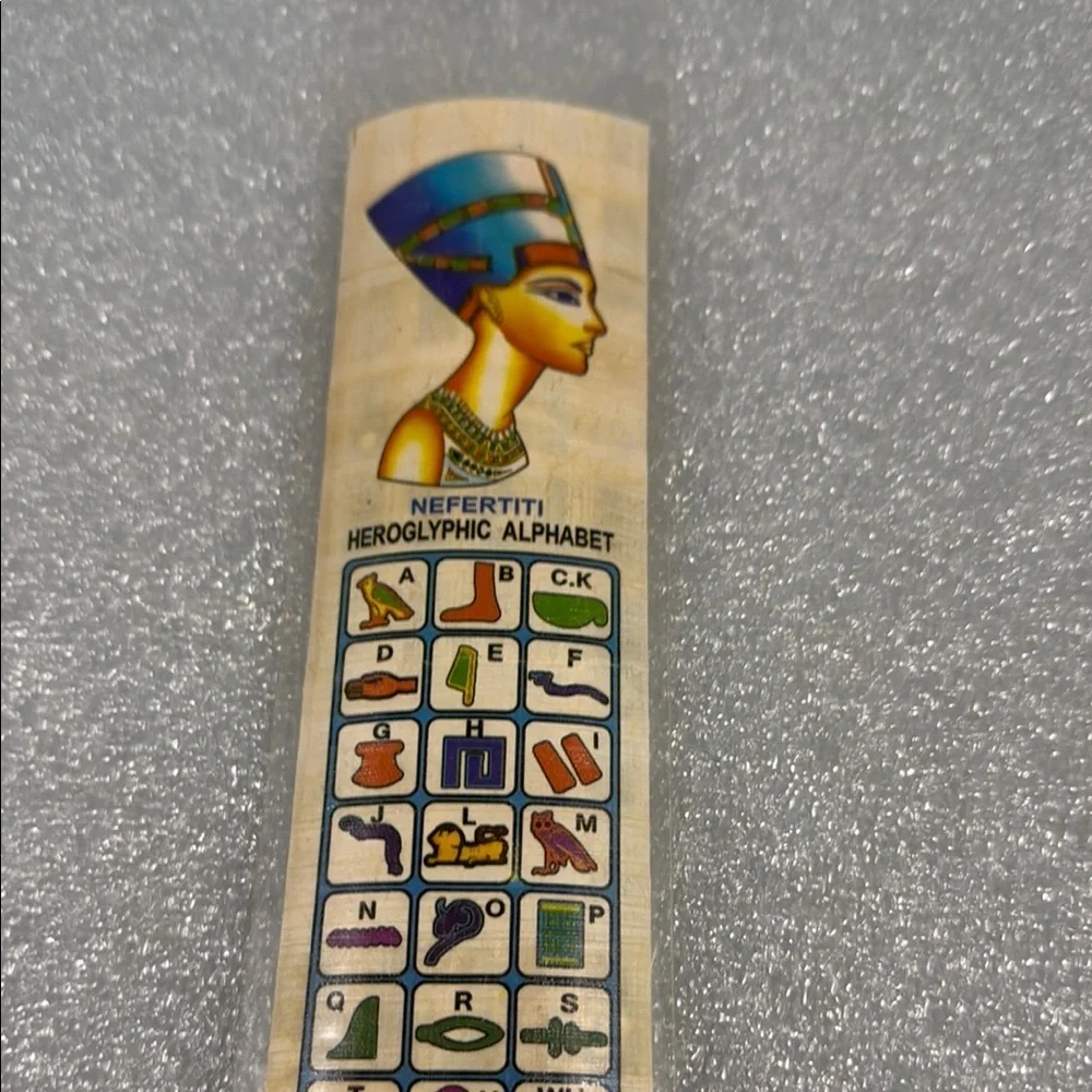 Blue and Green Egyptian Style Ruler with Decorative Design